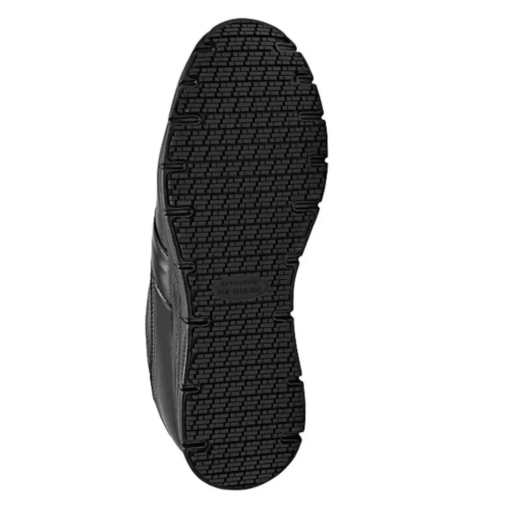 New Skechers Work 77156 Memory Foam Slip Resistant Black Lace Shoes Size 13 Wide